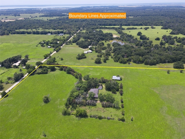 bird's eye view with a rural view