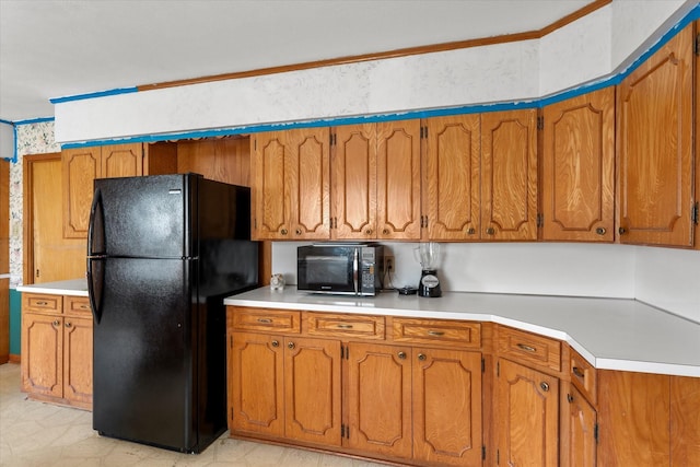 kitchen with black appliances