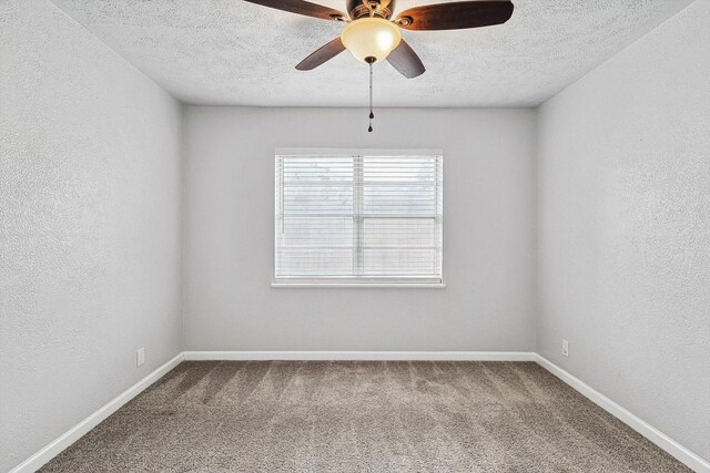 2120 Nottingham Blvd, Fort Worth, TX 76112 - empty room with ceiling fan, carpet, and a textured ceiling