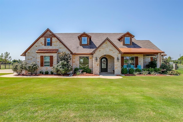 view of front of property with a front yard