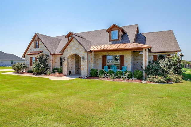 view of front of house featuring a front yard