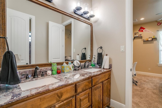 bathroom featuring double sink vanity