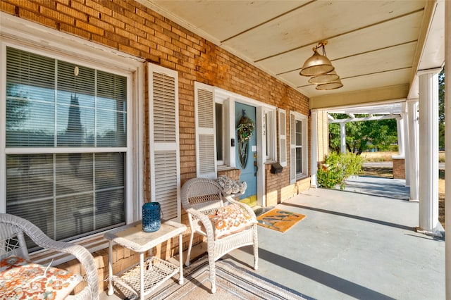 exterior space with covered porch