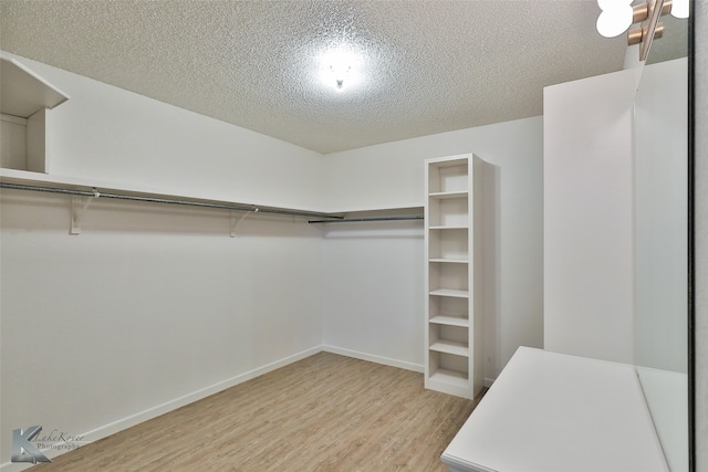 spacious closet with light hardwood / wood-style floors