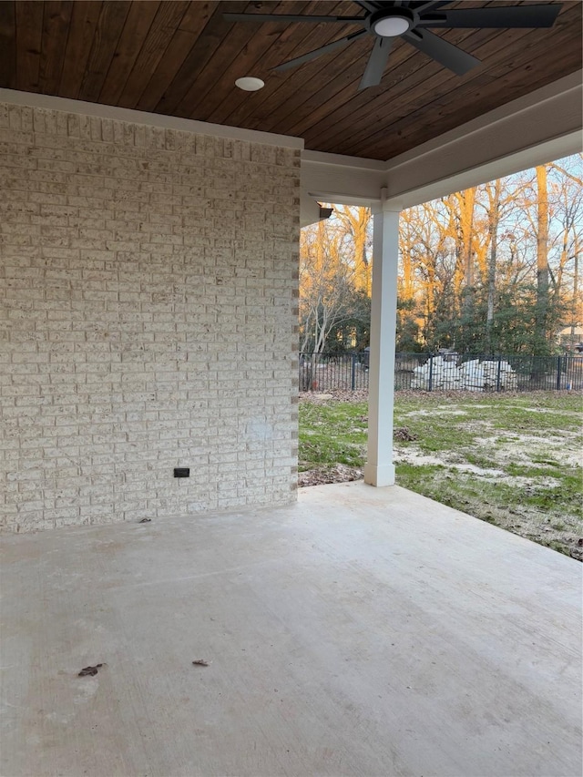 view of patio with ceiling fan