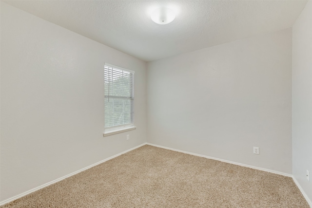 carpeted empty room with a textured ceiling