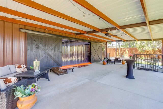 view of patio with an outdoor hangout area