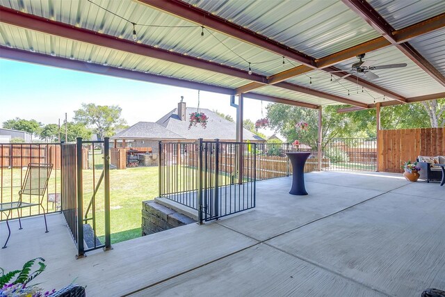 view of patio / terrace with ceiling fan