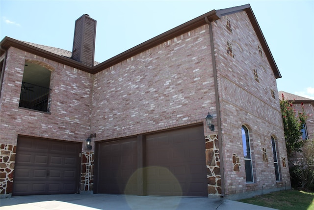 view of front of house with a garage