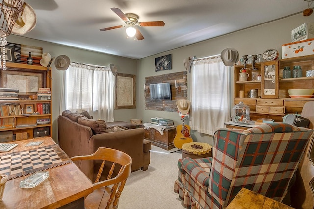8716 County Road 1224a, Rio Vista, TX 76093 - interior space with carpet floors and a ceiling fan