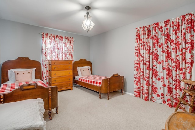 bedroom with carpet