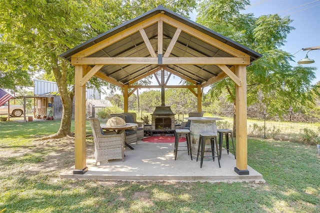 8716 County Road 1224a, Rio Vista, TX 76093 - view of patio / terrace featuring fence and a gazebo