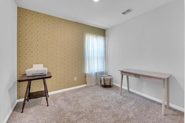 home office featuring carpet floors