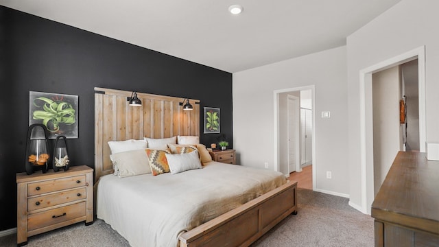 bedroom with carpet floors