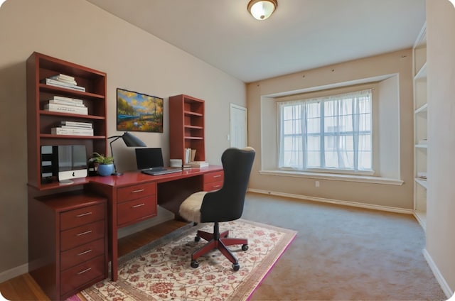 view of carpeted office