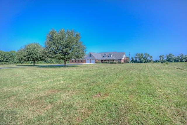 view of yard with a rural view