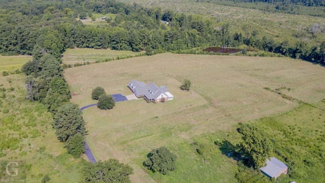 aerial view with a rural view