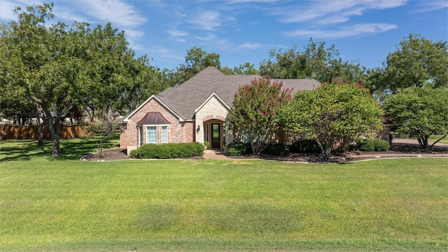 view of front facade with a front lawn