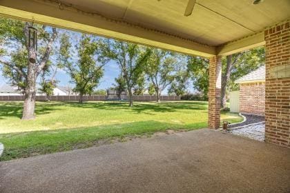 view of patio / terrace with ceiling fan