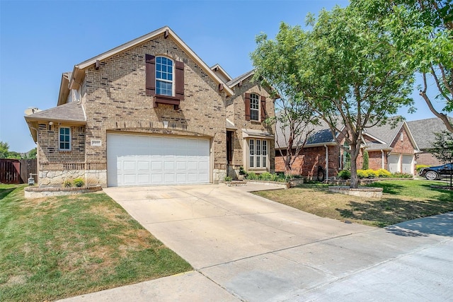 front of property with a garage and a front yard