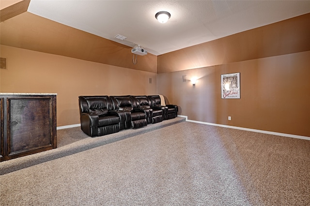 view of carpeted cinema room