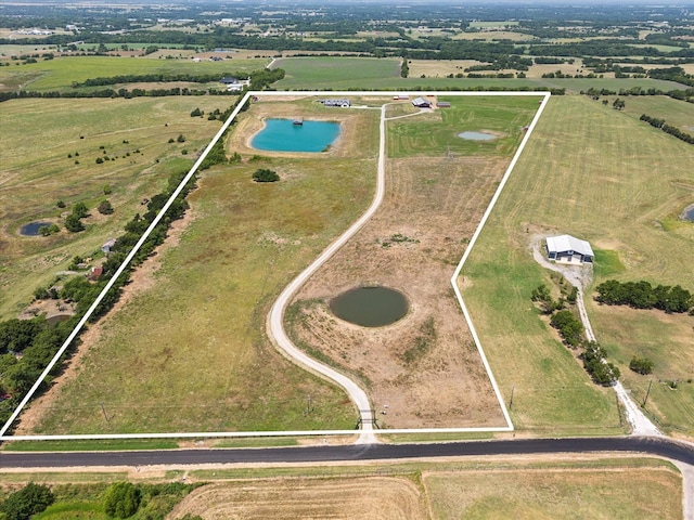 aerial view with a rural view