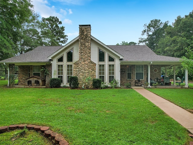 view of front of house with a front yard