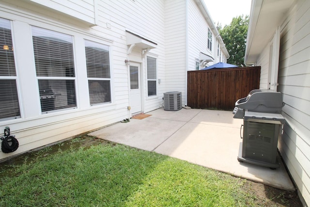 view of patio / terrace featuring central air condition unit