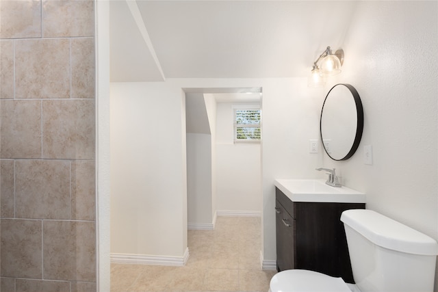 tiled empty room with ceiling fan