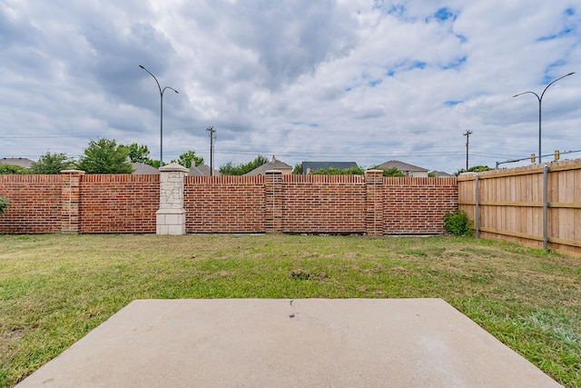 view of yard with a patio area