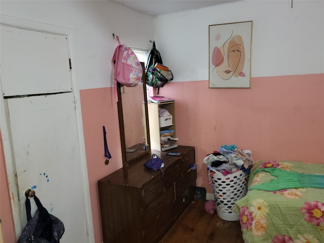 bedroom featuring wood-type flooring