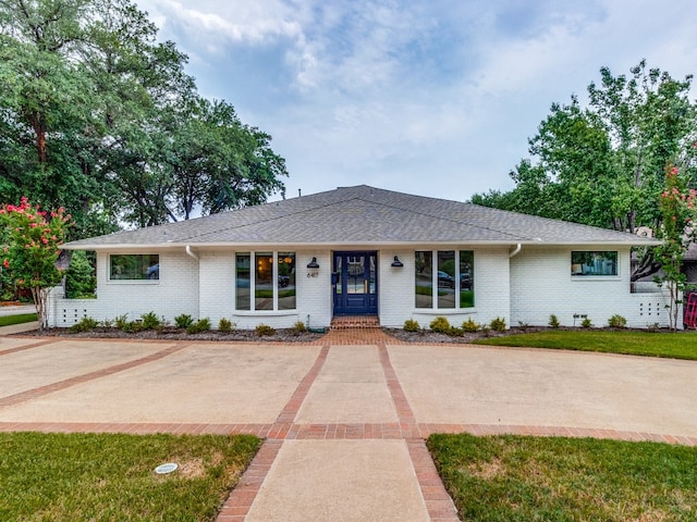 view of single story home