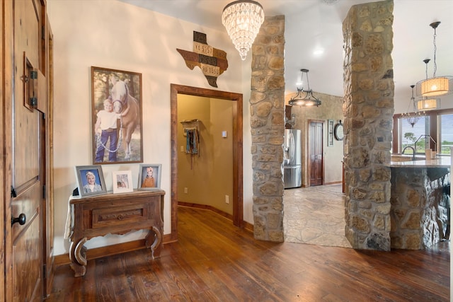 corridor featuring hardwood / wood-style flooring