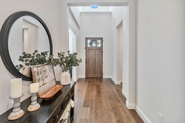 foyer with light hardwood / wood-style flooring