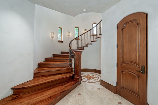 view of tiled entrance foyer