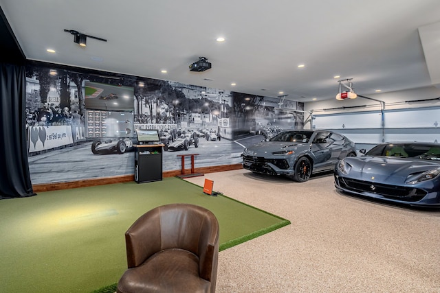 interior space with golf simulator