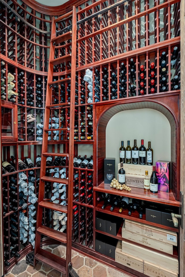 view of wine cellar