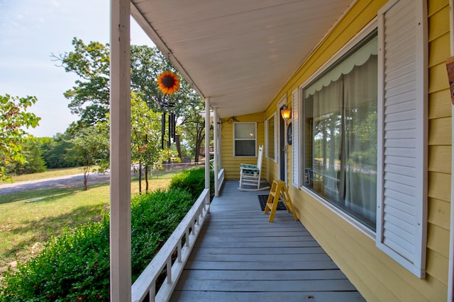 deck with a porch