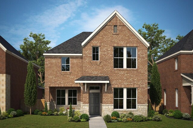 view of front of home featuring a front yard