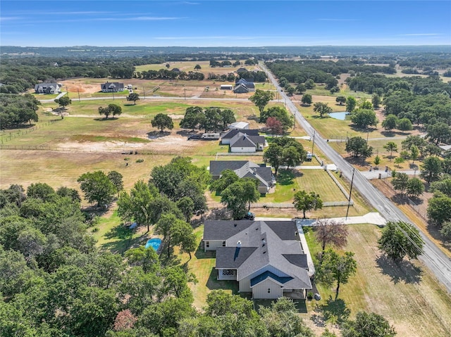 drone / aerial view with a rural view