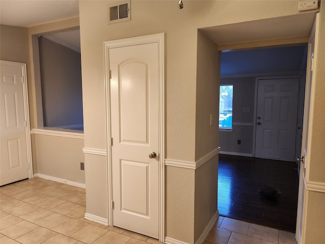 hallway featuring light wood-type flooring