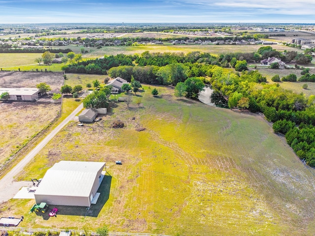 aerial view featuring a rural view