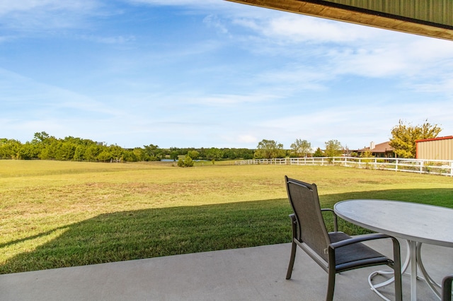 view of patio featuring a rural view