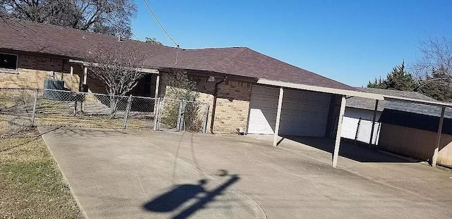 exterior space featuring a garage