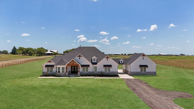 view of front of house with a front lawn