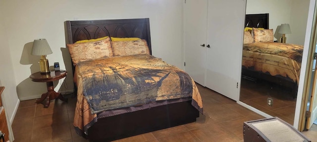 bedroom featuring tile patterned floors