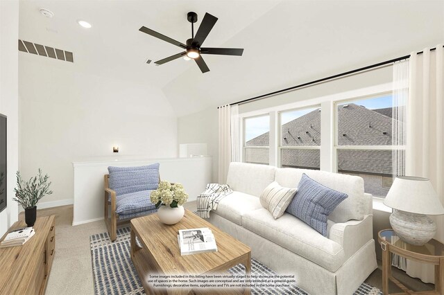 living room with carpet floors