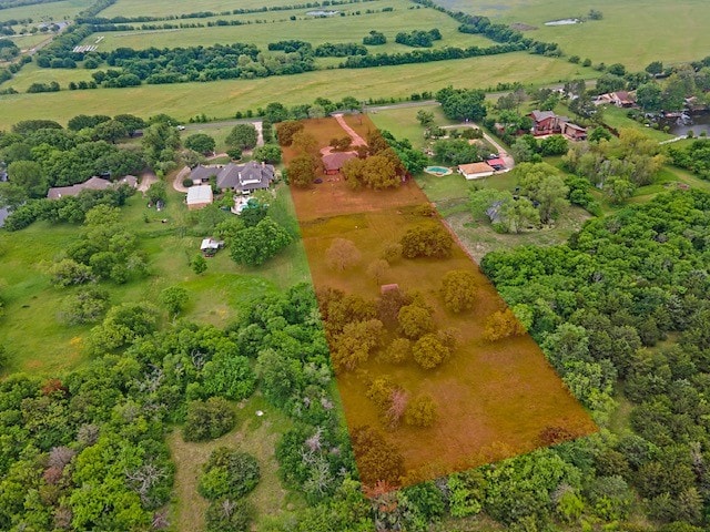 bird's eye view with a rural view