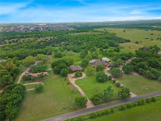 drone / aerial view with a rural view