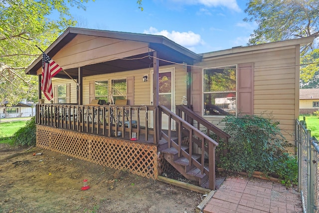 view of front of home with covered porch